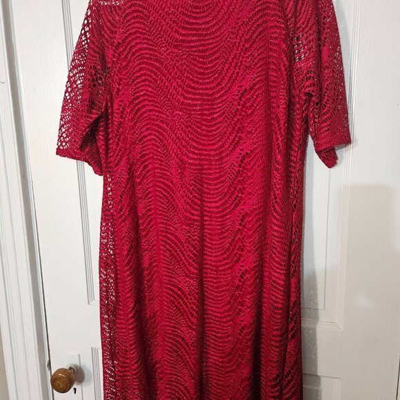 Emma Michelle Red Evening Dress with sparkle and bottom fringe layer SZ XL - Picture 8 of 10